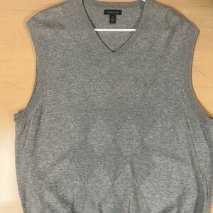 1) Van Heusen Light Gray V-Neck Sweater Vest